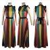 6Colourful Mesh Perspective Ruffles Sleeve Maxi Dress