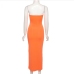 9Contrast Color Strapless Hollow Out Maxi Dress