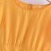 4Crew Neck Orange Pleated Short Sleeve Maxi Dress