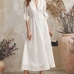 1Deep V Flare Short Sleeve Elegant Maxi Dresses