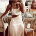 4Designer White Hollow Out Slit Sleeveless Long Dress