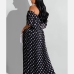 6Dots Chiffon  Off The Shoulder Maxi Dress