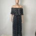 8Dots Chiffon  Off The Shoulder Maxi Dress