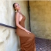 5Elegant Backless V Neck Sleeveless Maxi Party Dress