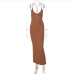 7Elegant Backless V Neck Sleeveless Maxi Party Dress