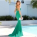 8Elegant Solid Backless Mermaid Maxi Dress