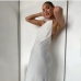 3Elegant White Open Back White Evening Maxi Dress