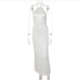 7Elegant White Open Back White Evening Maxi Dress