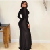 5Elegant v Neck Ruched Long Sleeve Evening Maxi Dress