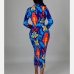 6Fashionable Printed Long Sleeve Maxi Dress