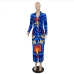 7Fashionable Printed Long Sleeve Maxi Dress