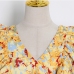 5Fashionable Printed V Neck Ruffled Sleeve Maxi Dress