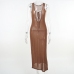 6Fashionable Tie Wrap Split Sleeveless Maxi Dress