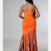 7Fringe Cut Out Solid Strapless Maxi Dress