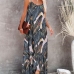 15Holiday Printed Sleeveless Ruffle Maxi Dress