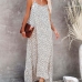 1Holiday Printed Sleeveless Ruffle Maxi Dress