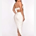 5Hollow Out Ruched Solid Strapless Maxi Dress