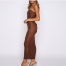 3Hollow-Out Solid Strapless Designer Maxi Dress