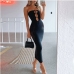 7Hollow-Out Solid Strapless Designer Maxi Dress