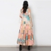 4Individual Contrast Color Women's Sleeveless Maxi Dresses