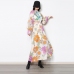 6Ladies Lantern Sleeve Spring Floral Print  Maxi Dress 