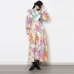 1Ladies Lantern Sleeve Spring Floral Print  Maxi Dress 