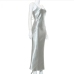 10Ladies Satin Cowl Neck Solid Sleeveless Maxi Dress