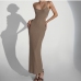 9Ladies Slim Fit Solid Hollow Out  Maxi Dresses