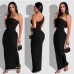 7Ladies Solid One Shoulder Ripped Maxi Dress