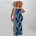 4Leaf Printed Backless Sleeveless Maxi Dresses