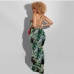 7Leaf Printed Backless Sleeveless Maxi Dresses