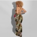 9Leaf Printed Backless Sleeveless Maxi Dresses