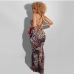3Leopard Spring Printed Backless Sleeveless Maxi Dresses