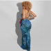 7Leopard Spring Printed Backless Sleeveless Maxi Dresses