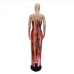 6Multicolored Backless Slit Sleeveless Maxi Dress