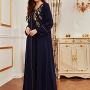 National Style Embroidered Long Sleeve Women's Dress