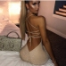 4Night Club Slit Backless Lace Up Maxi Dress