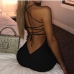 7Night Club Slit Backless Lace Up Maxi Dress