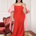 1Off Shoulder Lantern Sleeve Party Maxi Dresses