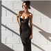 4Party Black Backless Halter Tie Wrap Maxi Dress