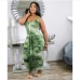 13Plus Size Tie Dye U Neck Sleeveless Maxi Dress