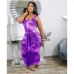 9Plus Size Tie Dye U Neck Sleeveless Maxi Dress