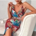 13Printed Spaghetti Strap Hem Slit Maxi Dresses