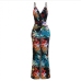 15Printed Spaghetti Strap Hem Slit Maxi Dresses