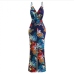 4Printed Spaghetti Strap Hem Slit Maxi Dresses