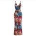 6Printed Spaghetti Strap Hem Slit Maxi Dresses