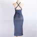 3Pure Color Fitted Bandage Summer Maxi Dresses