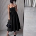 3Roman Style Ladies  Black Strapless Maxi Dress