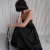 4Roman Style Ladies  Black Strapless Maxi Dress