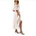 10Rural Style Floral Solid Puff Sleeve Maxi Dress